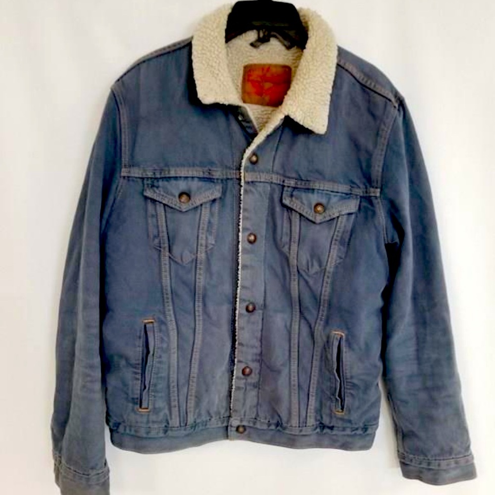 Vintage Men's Levis Grey Blue Truckers Jacket Size Large